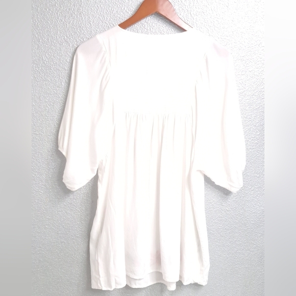 Boho Peasant Blouse With Embroidered Flowers - Picture 10 of 11